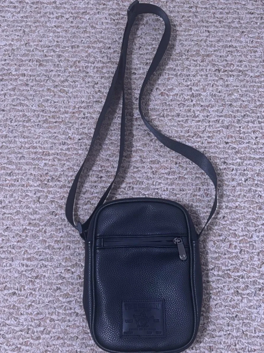 True Religion Men's Black Crossbody Shoulder Bag